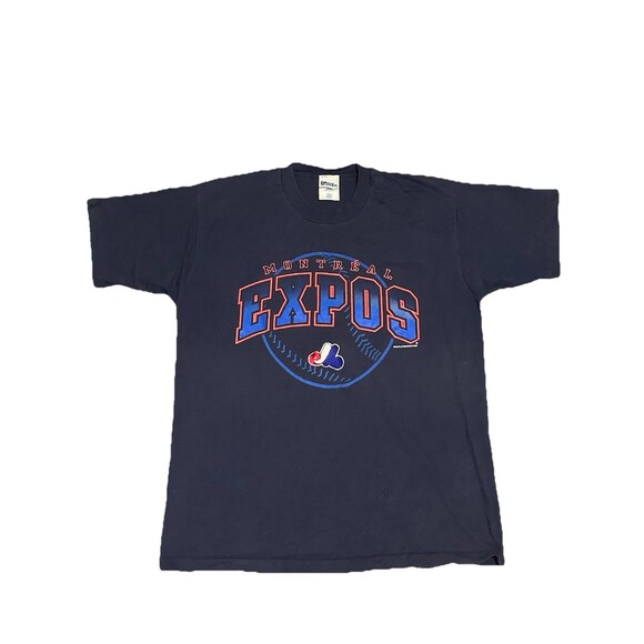 VTG Pro Player Montreal Expos 1997 Diamond T-Shirt XL Navy‎ Blue Embroidered - Picture 1 of 6